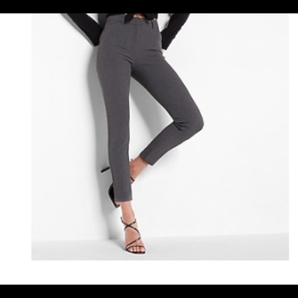 Heather gray high wasted straight ankle dress pants